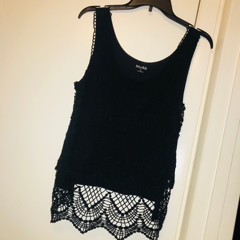 Pretty Mudd Lace Knit Hi-Low Top SzL